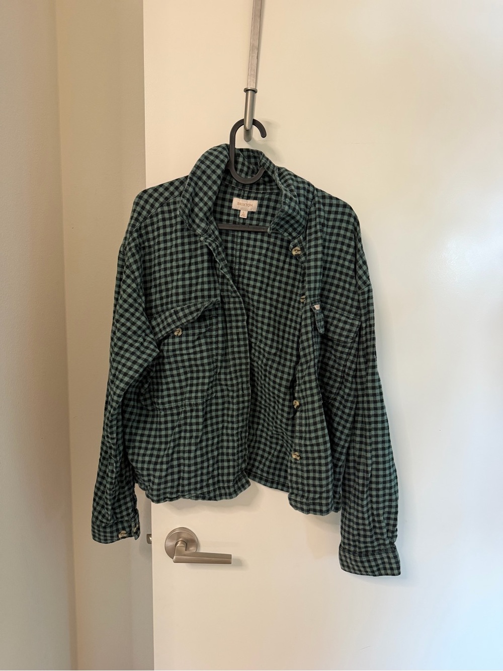 Brixton Green Gingham Button-Up Flannel